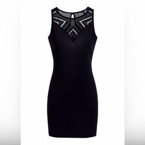 Black Sequin Mini Dress Sleeveless Bodycon Cocktail Party Size Small NEW NWOT